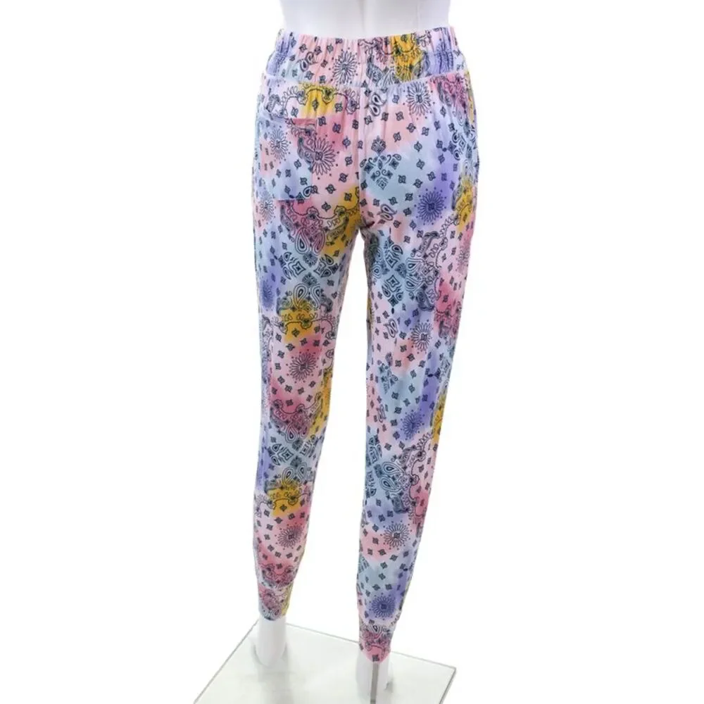 Emerson Road Womens Paisley Hoodie + Pants Sleepwear Set Multicolor Size XS